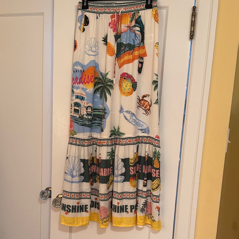 Rachel Zoe Colorful Paradise Maxi Skirt